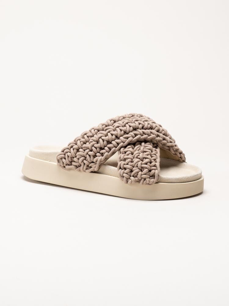 Inuikii - Woven - Beige grovt virkade sandaler