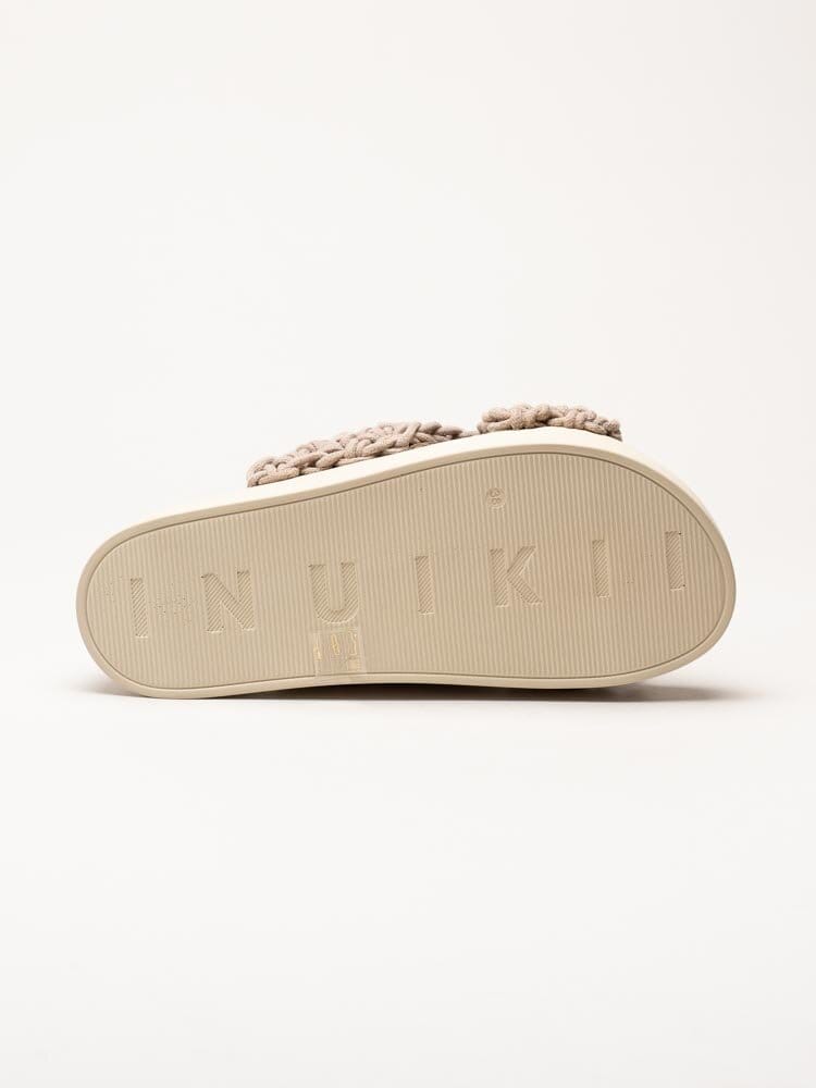 Inuikii - Woven - Beige grovt virkade sandaler