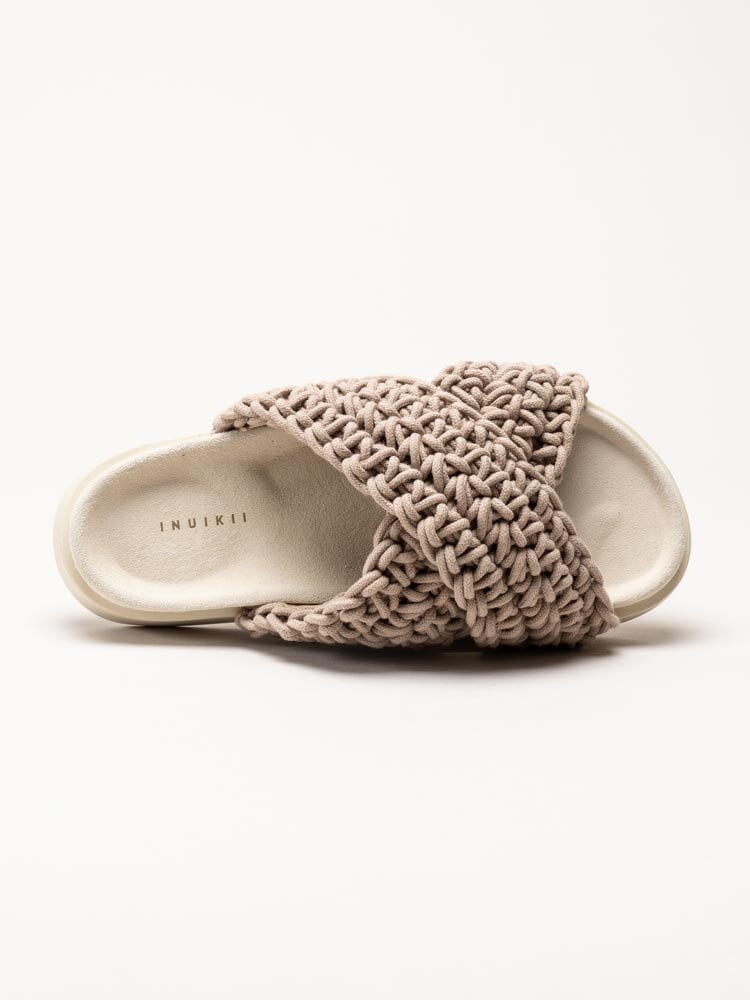 Inuikii - Woven - Beige grovt virkade sandaler