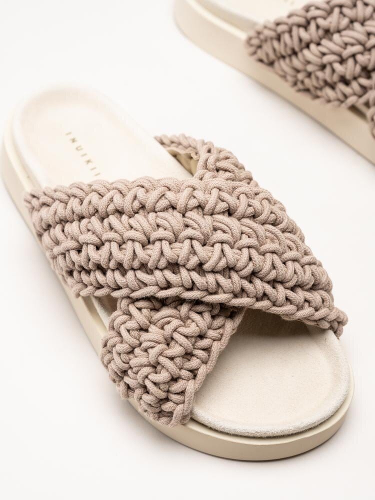 Inuikii - Woven - Beige grovt virkade sandaler