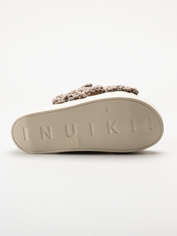 Inuikii - Woven Stones - Beige slip in sandaler i grovt virkad textil