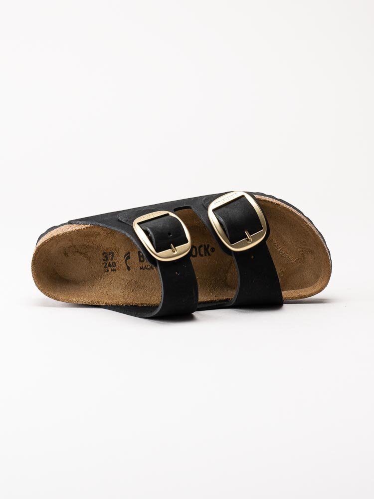 Birkenstock - Arizona Big Buckle nubuck - Svarta slip in sandaler i nubuck