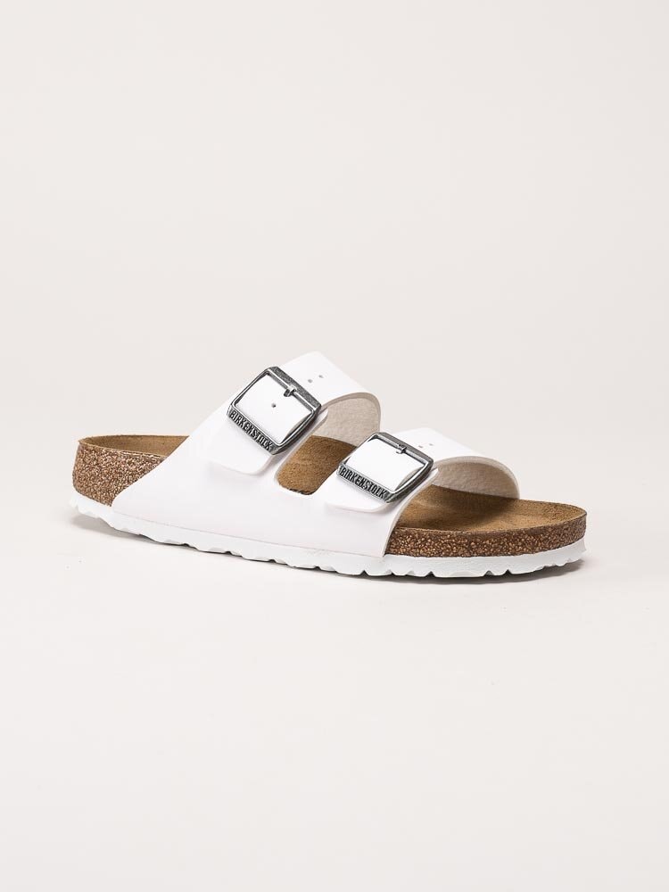 Birkenstock - Arizona Birko-Flor - Vita slip in sandaler med smal läst