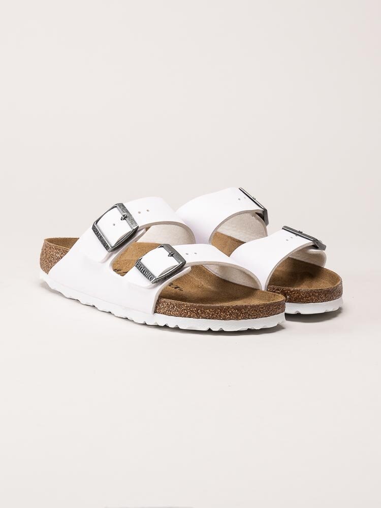 Birkenstock - Arizona Birko-Flor - Vita slip in sandaler med smal läst