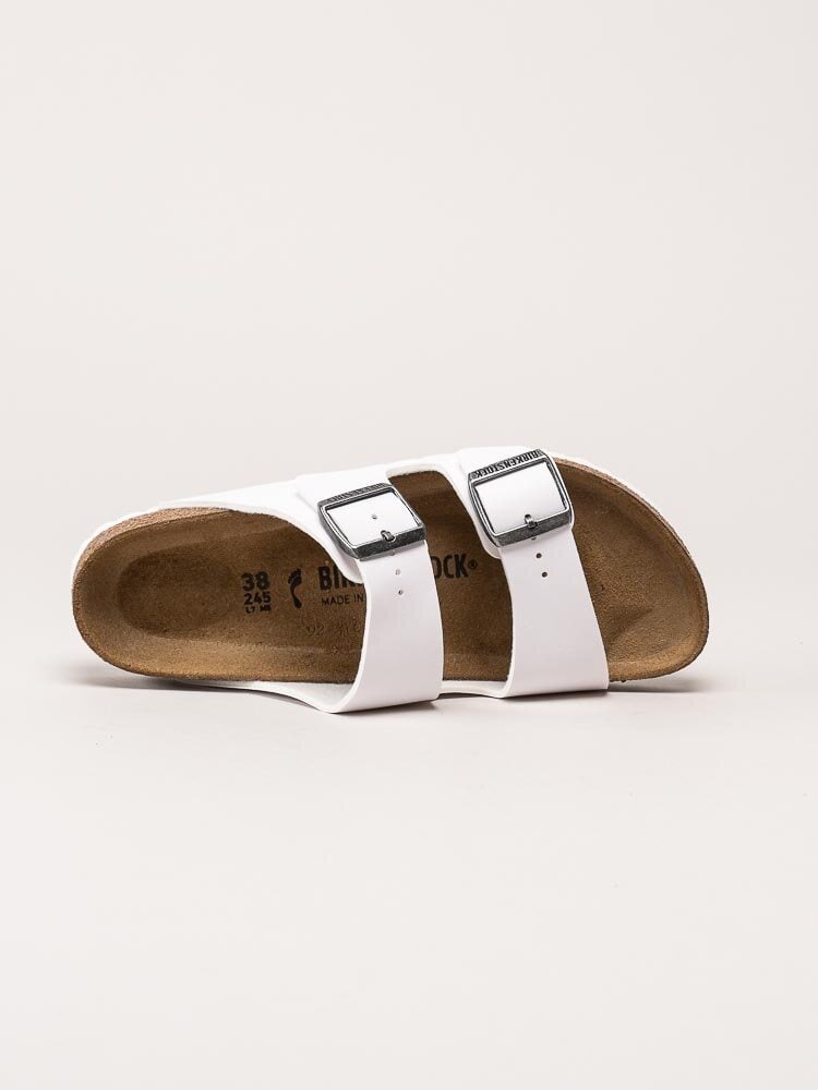 Birkenstock - Arizona Birko-Flor - Vita slip in sandaler med smal läst