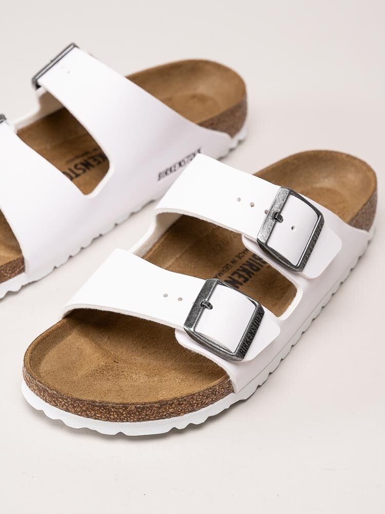 Birkenstock - Arizona Birko-Flor - Vita slip in sandaler med smal läst