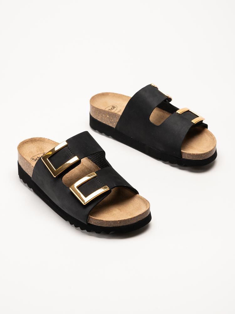 Scholl - Monterey - Svarta slip in sandaler i nubuck