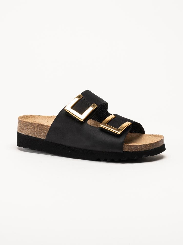 Scholl - Monterey - Svarta slip in sandaler i nubuck