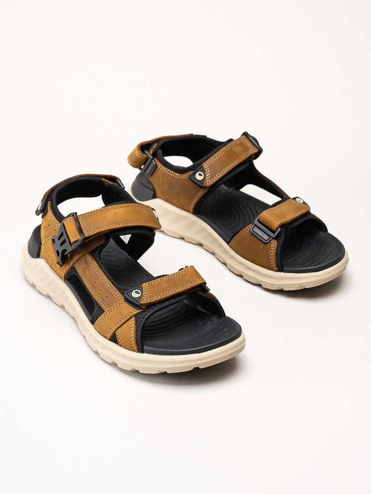 Halti - Bruna sportiga sandaler i oljat skinn