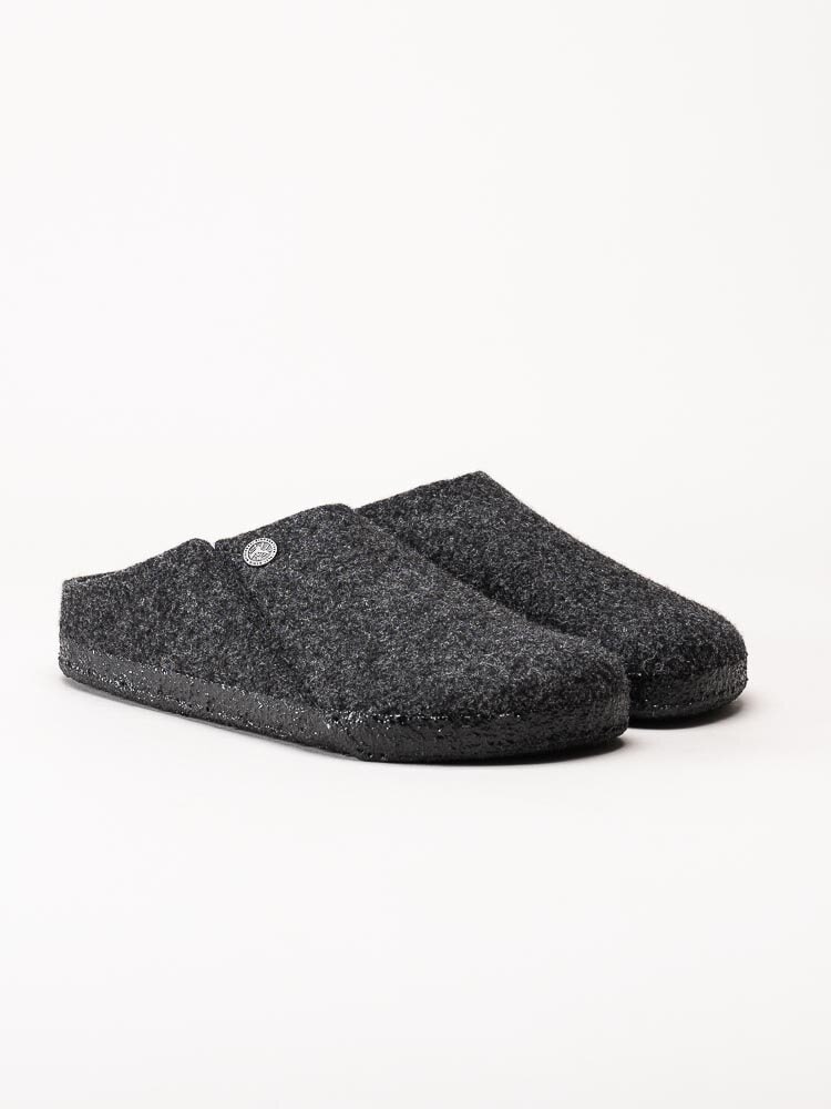 Birkenstock - Zermatt Wool Felt - Mörkgrå slip in ulltofflor