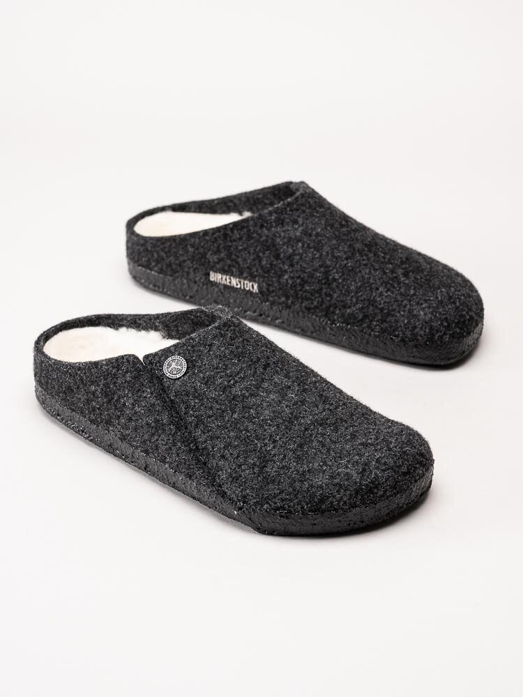 Birkenstock - Zermatt Wool Felt - Mörkgrå slip in ulltofflor