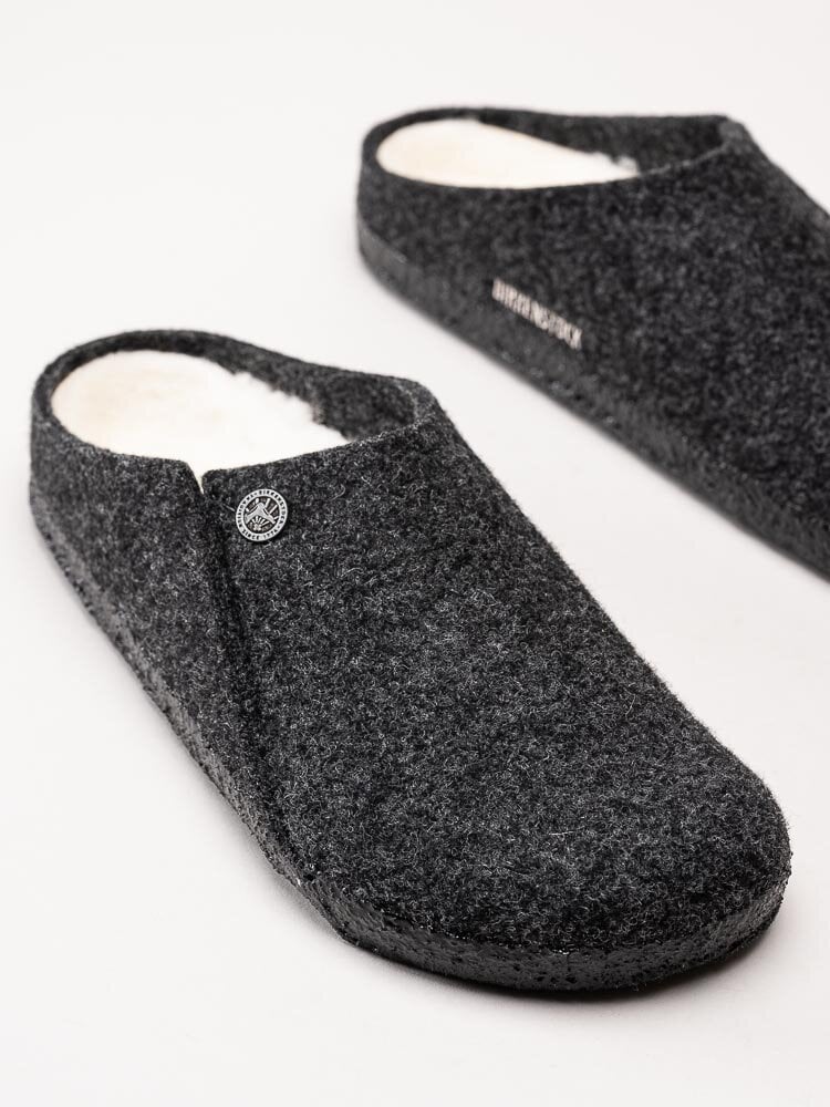 Birkenstock - Zermatt Wool Felt - Mörkgrå slip in ulltofflor