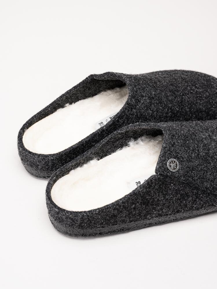 Birkenstock - Zermatt Wool Felt - Mörkgrå slip in ulltofflor