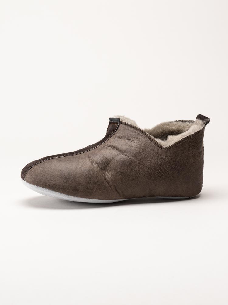 Shepherd - Henrik - Mörkbruna slip on fårskinnstofflor