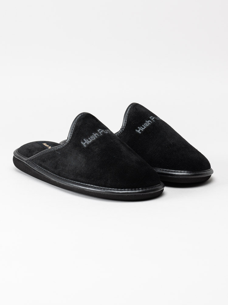 Hush Puppies - Marco - Svarta slip in tofflor i mocka