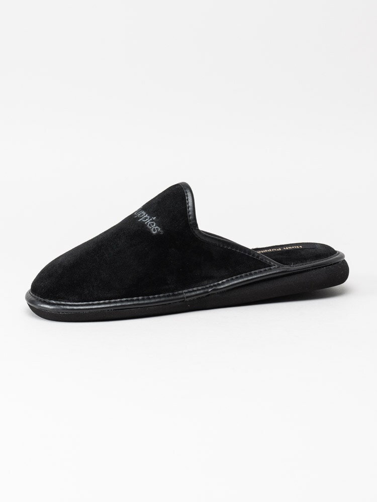 Hush Puppies - Marco - Svarta slip in tofflor i mocka