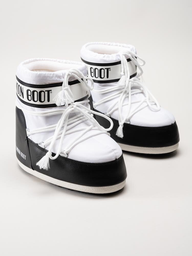 Moon Boot - Icon Nylon low nylon - Vit-svarta vinterboots