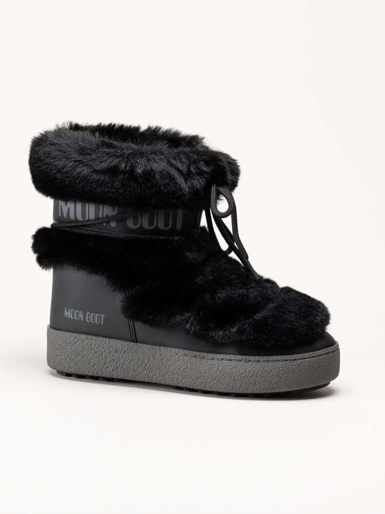 Moon Boot - Ltrack Faux Fur Wp - Svarta vattentäta boots