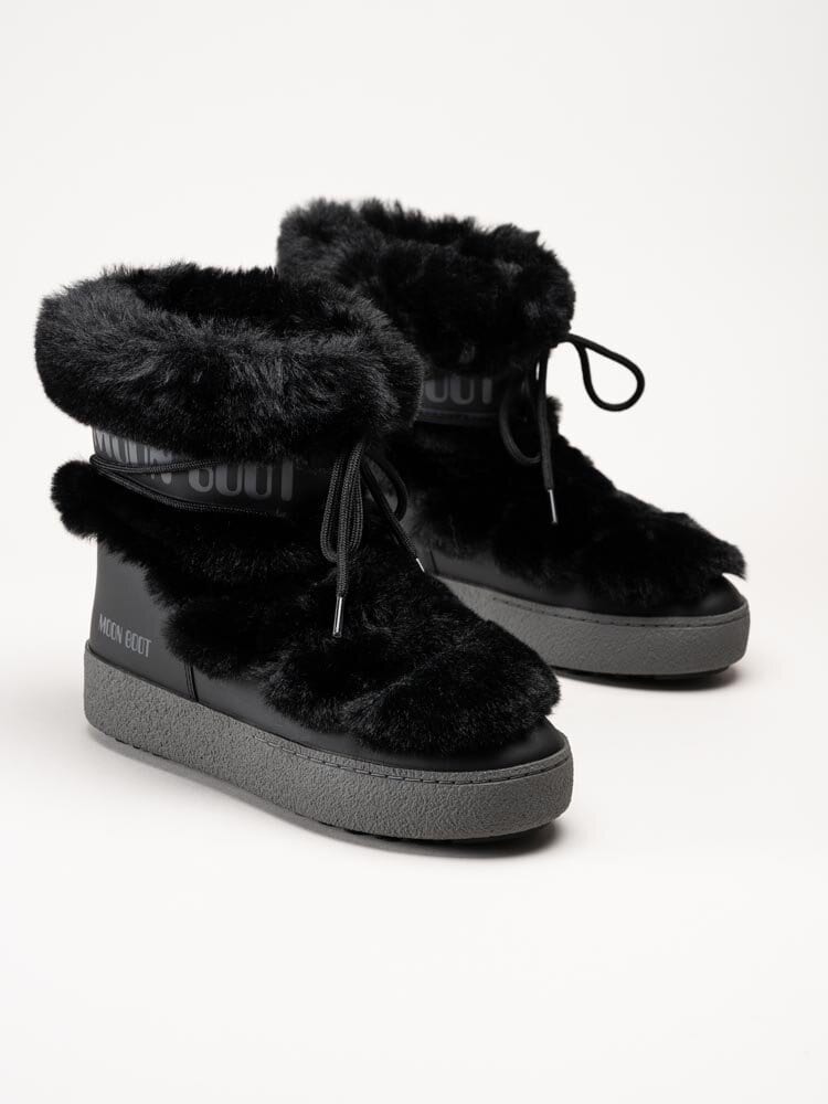 Moon Boot - Ltrack Faux Fur Wp - Svarta vattentäta boots