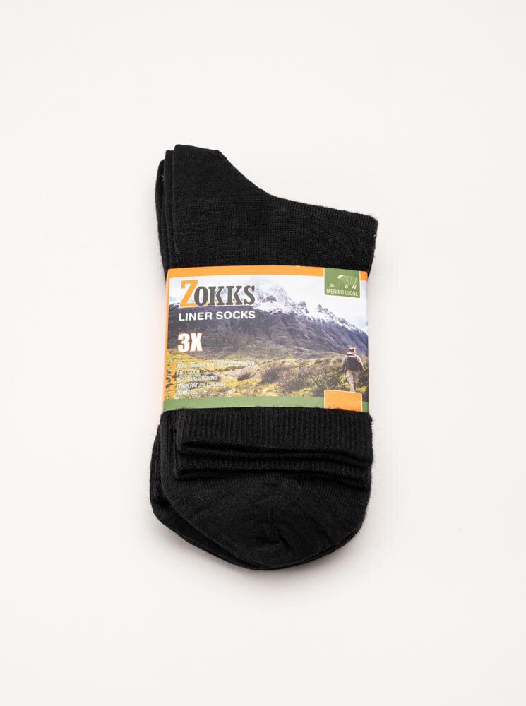 Zokks - Liner Wool 3-pack - Tunna ullstrumpor till hela familjen