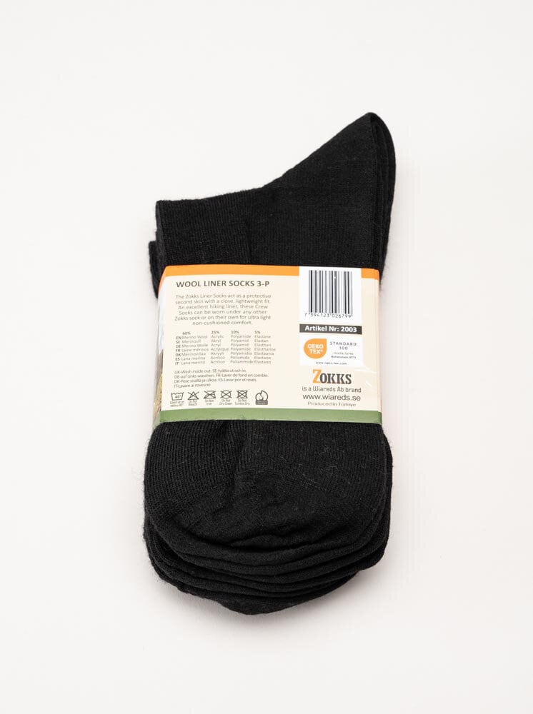 Zokks - Liner Wool 3-pack - Tunna ullstrumpor till hela familjen