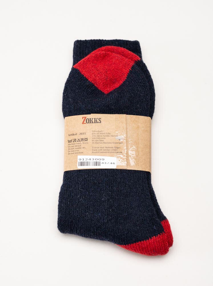 Zokks - Wool 1-pack - Blå/Grå/Röda ullstrumpor