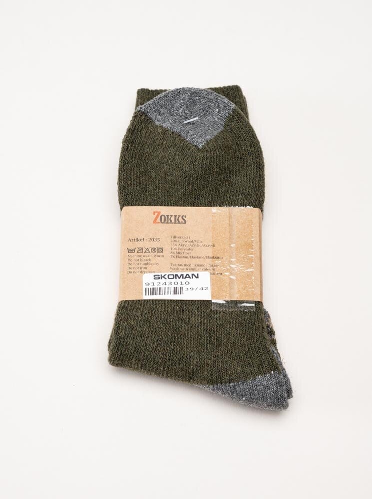 Zokks - Wool 1-pack - Grön/Grå ullstrumpor