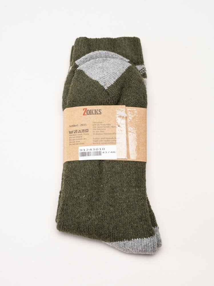 Zokks - Wool 1-pack - Grön/Grå ullstrumpor